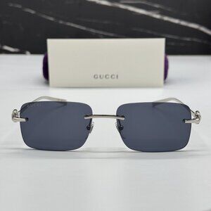 NEW GUCCI SILVER BLUE UNISEX SUNGLASSES GUCCI GG1703S 003